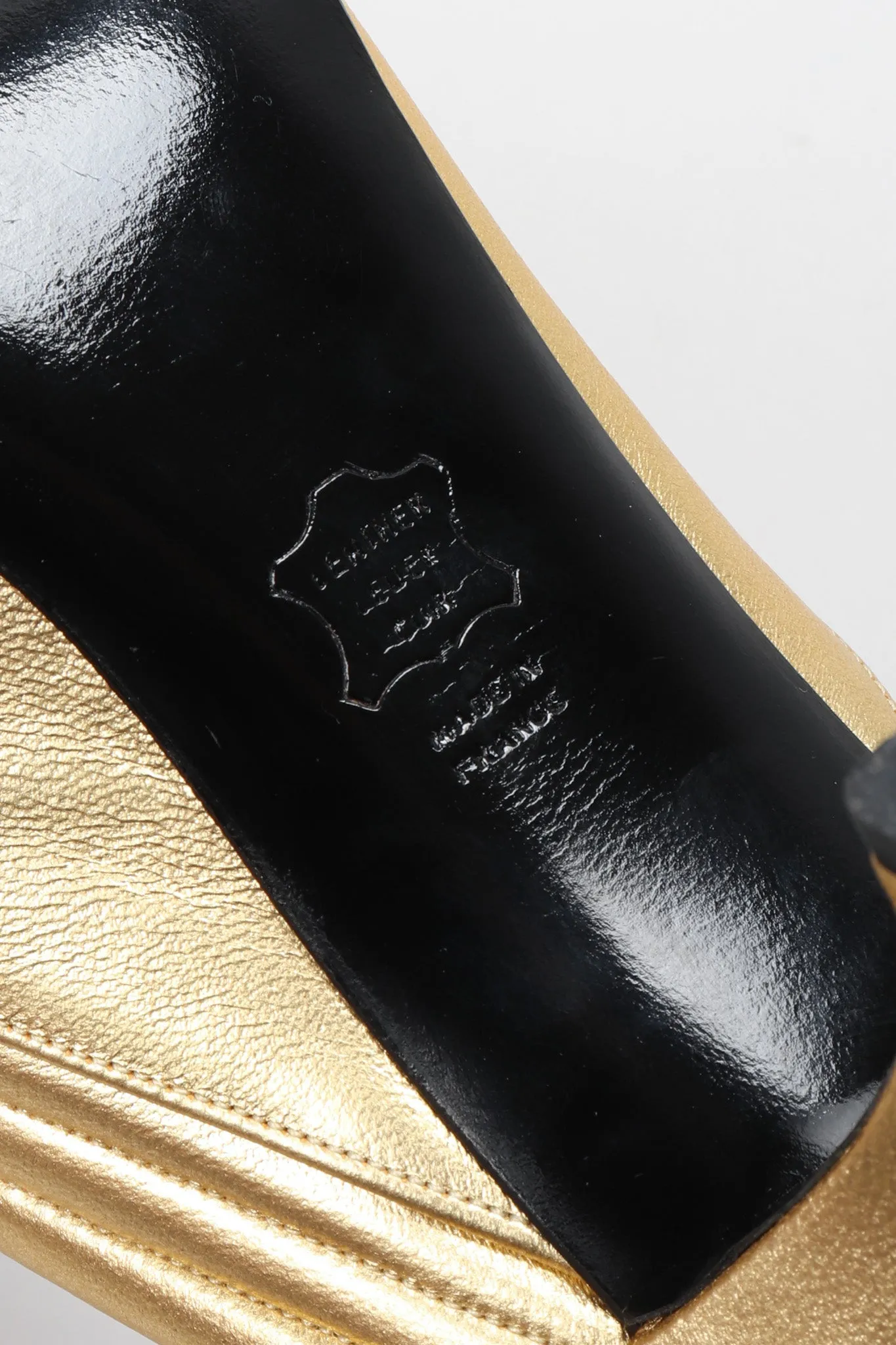 Gold Leather Lamé Mules