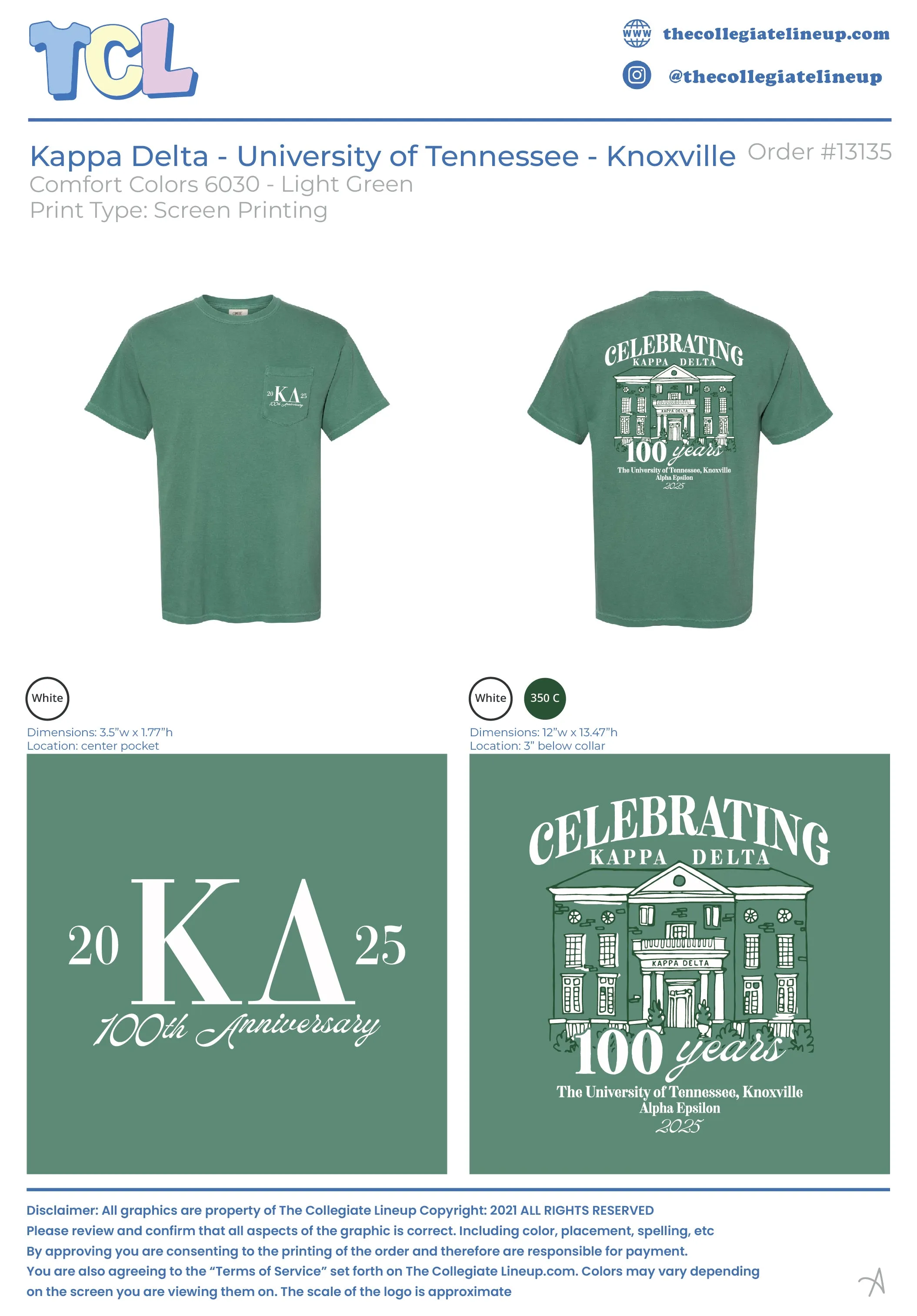 Kappa Delta University of Tennessee - Knoxville #13135 Individual Shipping Tops