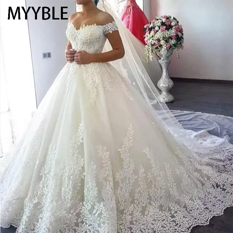 White Off the Shoulder Plus Size Vestido De Noiva Wedding Dress